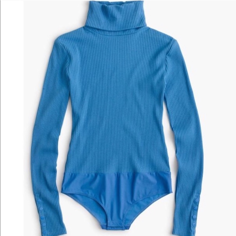 Sleek J.Crew Ribbed turtleneck bodysuit NWOT large